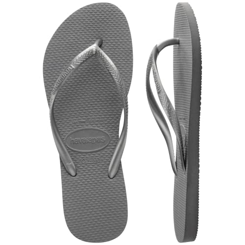 Havaianas Women's Slim Flip Flops Sandals - Steel Grey, 7/8 - Image 5