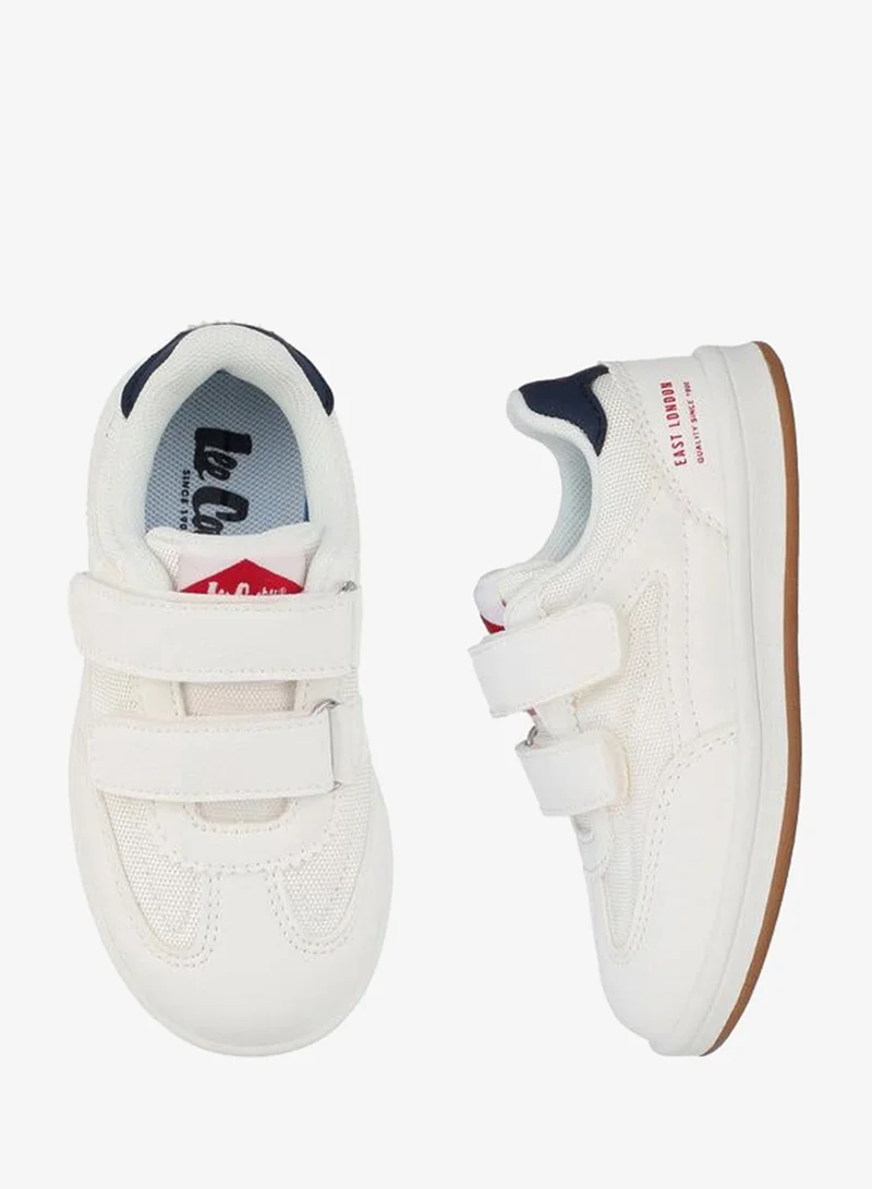 Lee Cooper WHITE Boys Hook & Loop Ankle School Sneakers for Men | Best Price UAE
