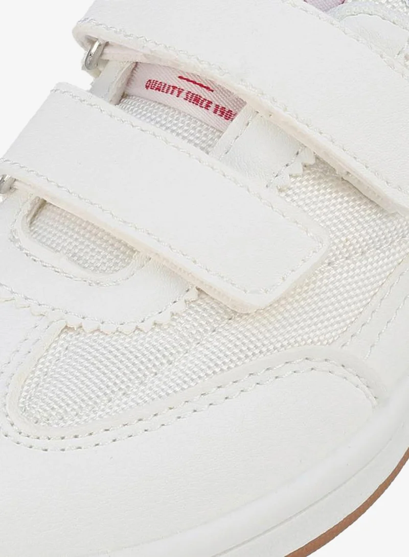 Lee Cooper WHITE Boys Hook & Loop Ankle School Sneakers for Men | Best Price UAE