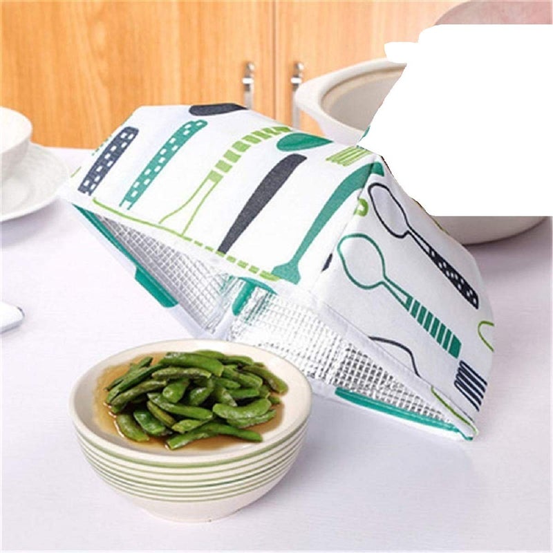 UPKARANWALE Fabric Creative Foldable Dish Kitchen Meal Insulation Aluminum Foil Food Dining Table Dust Cover Multicolour  - Image 3