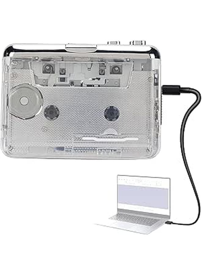 Portable USB Cassette Player Recorder Auto Reverse Tape to MP3 Digital Converter with Headphones - Image 1