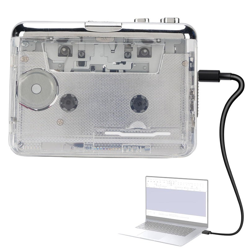 Portable USB Cassette Player Recorder Auto Reverse Tape to MP3 Digital Converter with Headphones - Image 2
