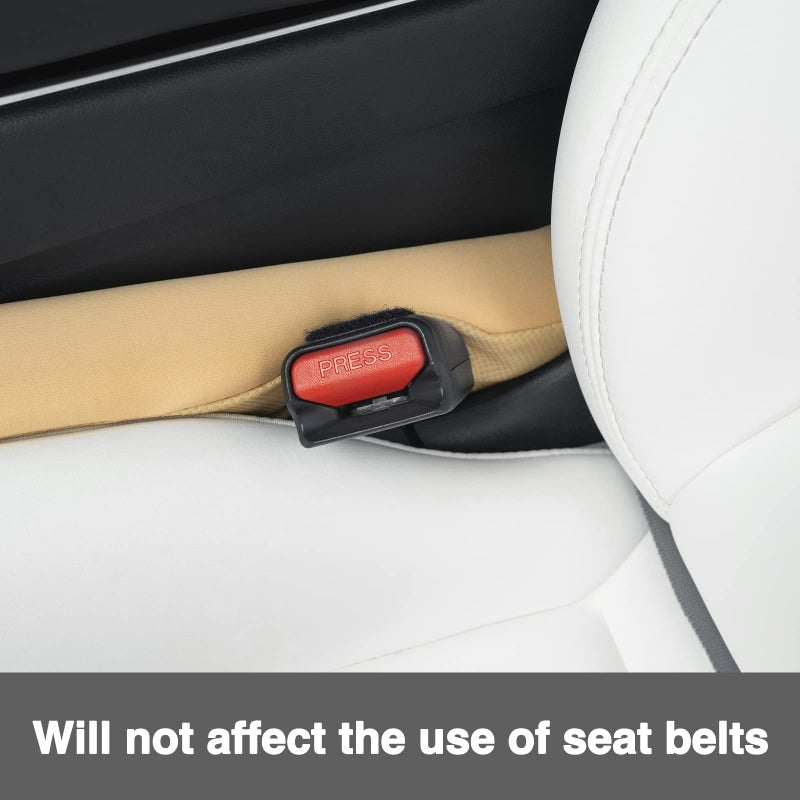 HEYTRIP Car Seat Gap Filler Universal Fit Organizer Fill The Gap Keep Cellphones Keys Wallet Coins from Falling, Driver or Passenger Front Use, Pack of 2(Beige) - Image 3