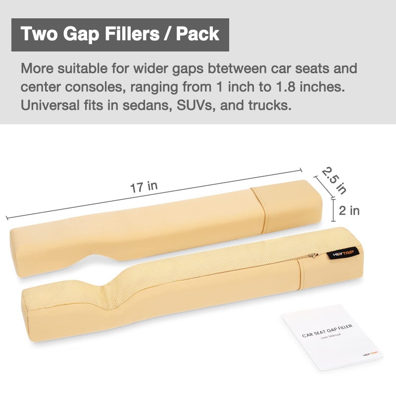 HEYTRIP Car Seat Gap Filler Universal Fit Organizer Fill The Gap Keep Cellphones Keys Wallet Coins from Falling, Driver or Passenger Front Use, Pack of 2(Beige) - Image 4