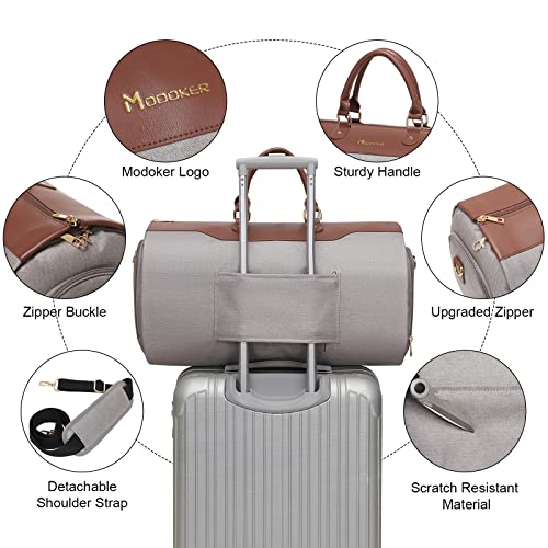 Modoker Carry on Garment Bags for Travel, Convertible Garment Duffel Bag with Shoulder Strap for Men Women- 2 in 1 Hanging Suitcase Suit Travel Bags - Image 3