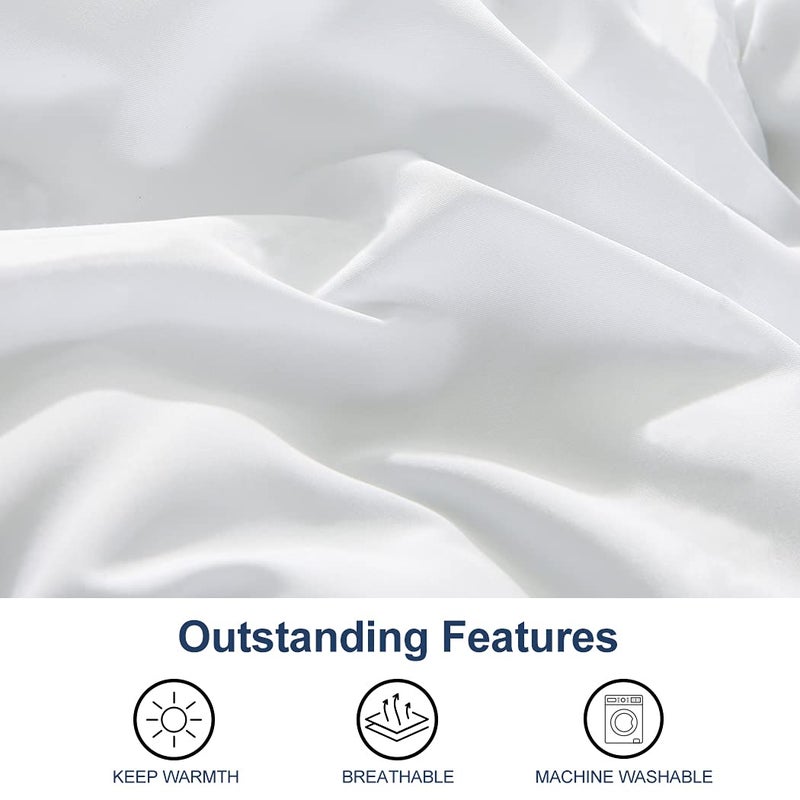 ACCURATEX لحاف ACCURATEX إدخال دوفية كوين - 400GSM مملوء بديل رقيق من الريش مجموعة فندقية ثقيلة الوزن، دافئ وسميك لدوفية الخريف والشتاء، 8 زوايا - قابل للغسل في الغسالة، أبيض، 90x90 - Image 2