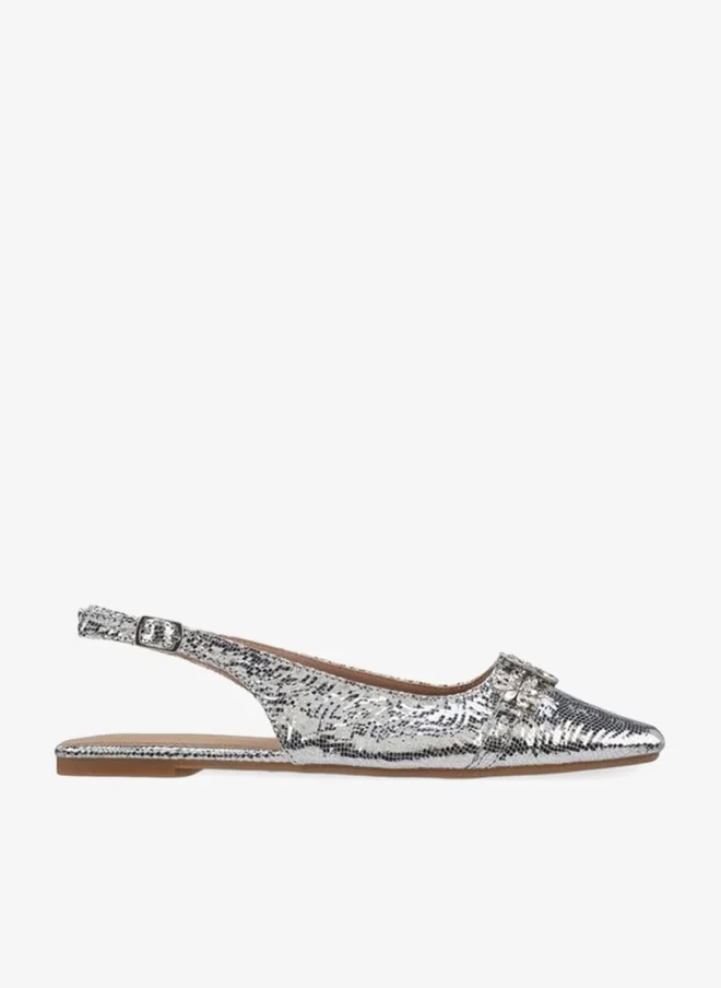 Flora Bella Women Embellished Pointed Toe Slingback Flats