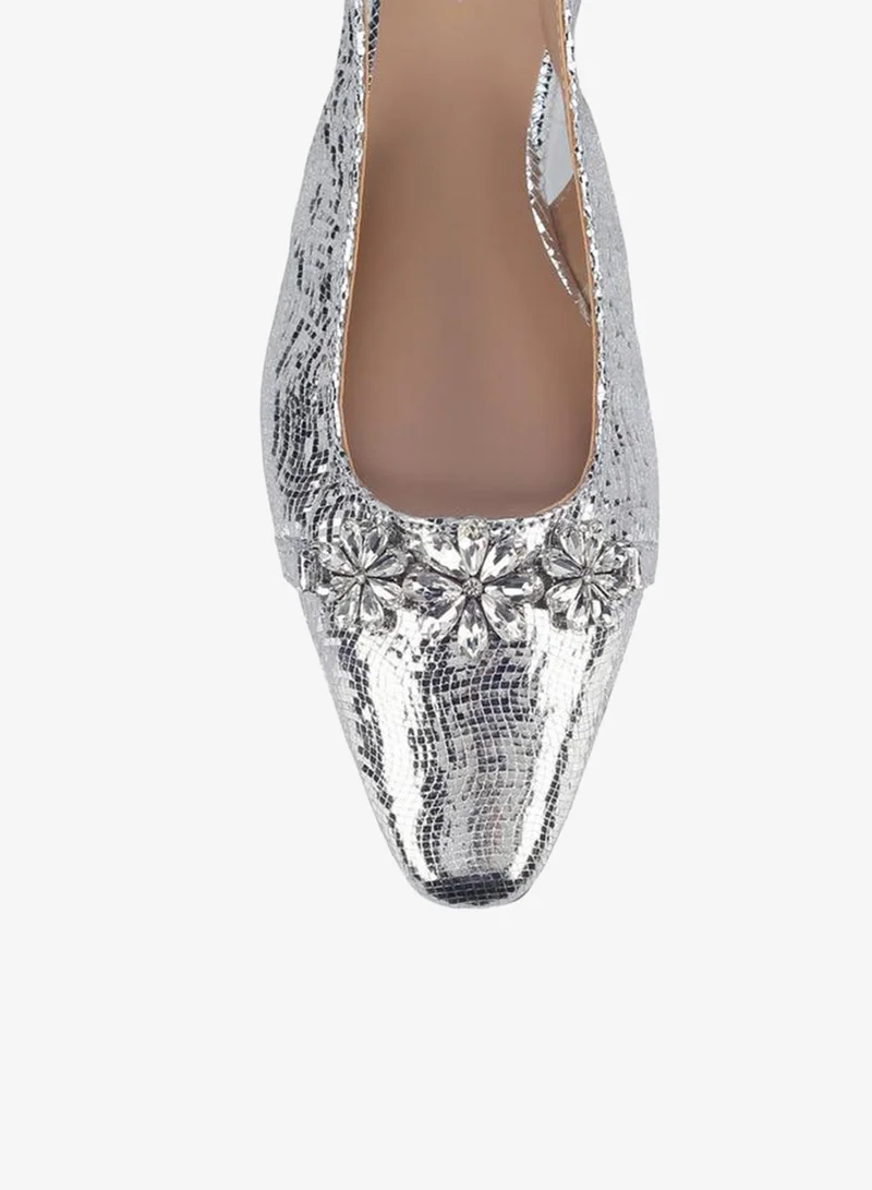 Flora Bella By Shoexpress  Flora Bella Women Embellished Pointed Toe Slingback Flats for Women | Best Price UAE