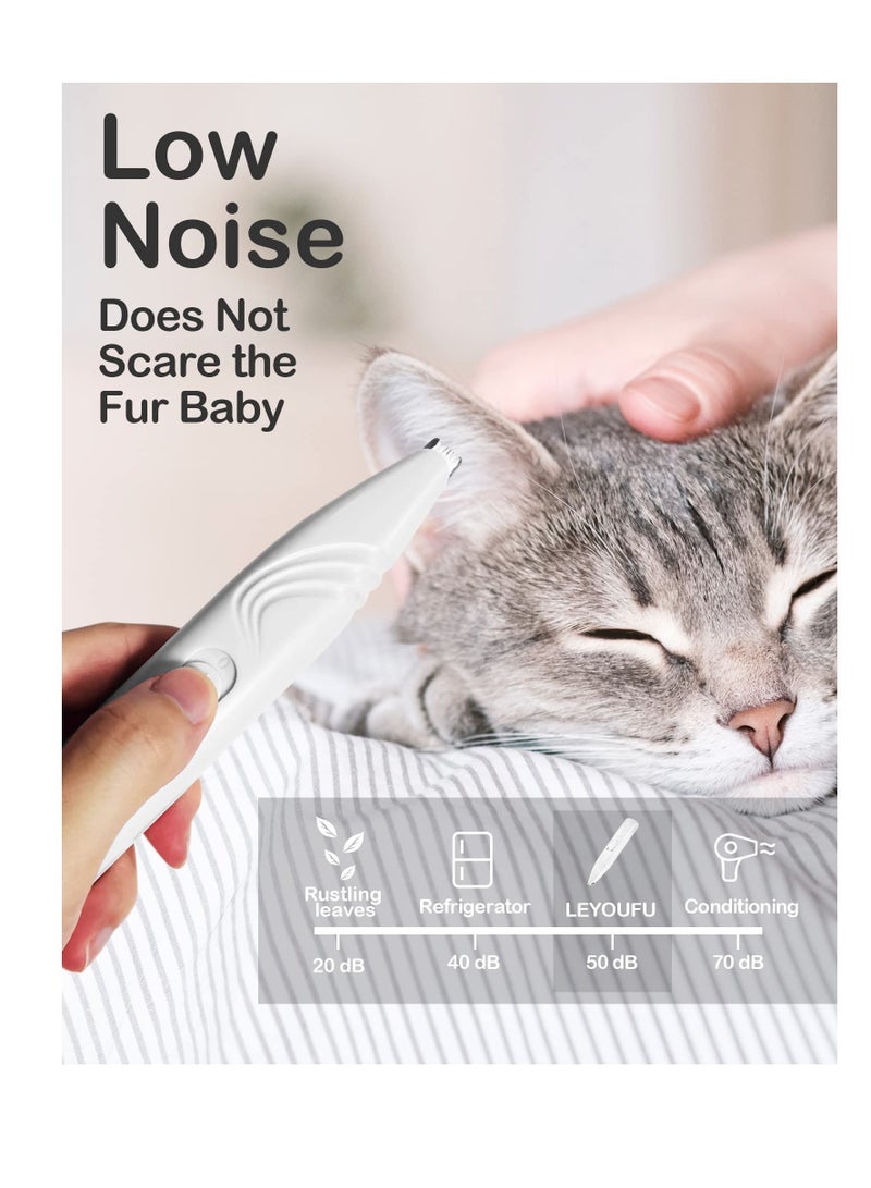 Excefore Dog & Cat Paw Trimmer, Cordless Electric Small Pet Grooming Clippers Hair Trimmer for Dogs Cats, Low Noise for Trimming Pet's Hair Around Paws, Eyes, Ears, Face, Rump (White) - Image 4