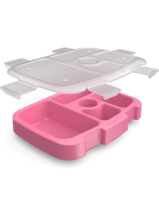 Bentgo (Pink Dots) - Bentgo Kids Prints Tray with Transparent Cover - Reusable, BPA-Free, 5-Compartment Meal Prep Container with Built-In Portion Control for Healthy At-Home Meals and On-the-Go Lunches - Image 3