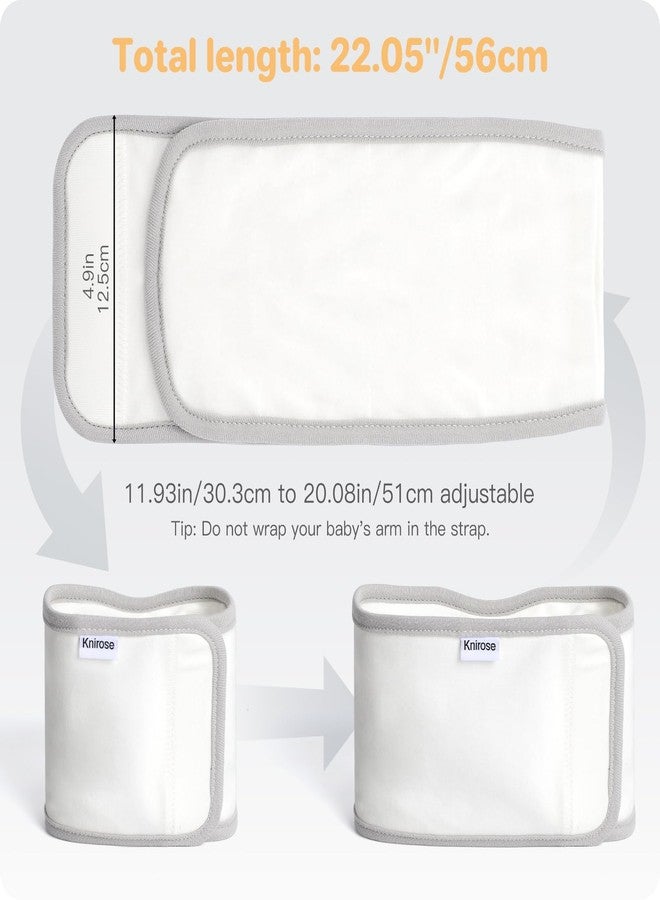 Knirose 100% Organic Cotton Snuggle Strap, a Zipadee-Zip Accessory Adjustable for Wearable Baby Swaddle Blankets, Belly Band for Baby Swaddle Sacks for Newborn Baby Boys Girls 0-6 Months, Fits-All White Grey - Image 4