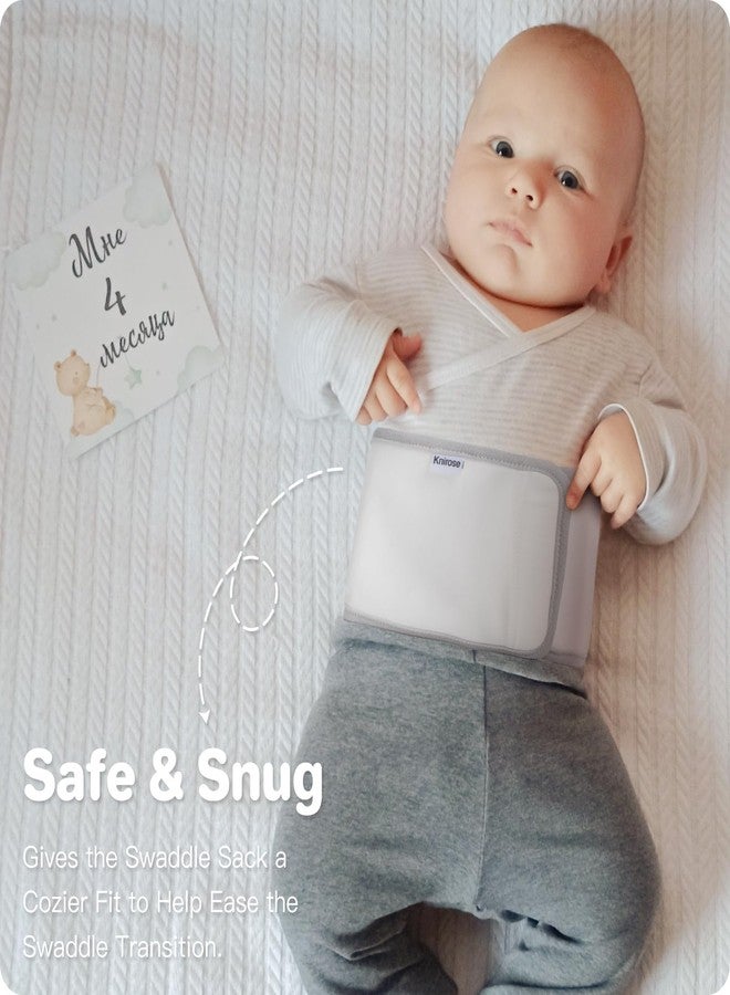 Knirose 100% Organic Cotton Snuggle Strap, a Zipadee-Zip Accessory Adjustable for Wearable Baby Swaddle Blankets, Belly Band for Baby Swaddle Sacks for Newborn Baby Boys Girls 0-6 Months, Fits-All White Grey - Image 2