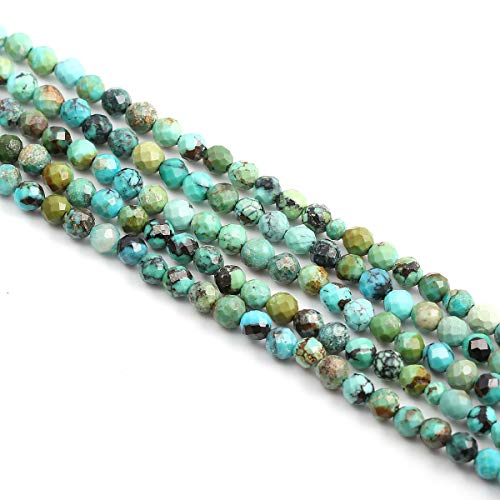 Zotoone African Turquois Beads, Natural Faceted Round Genuine Gemstone Jewelry DIY Making Loose Beads 2 Strands/Pack Size 2mm - Image 4