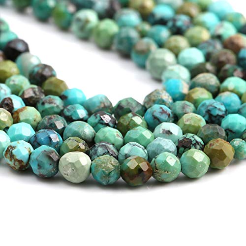 Zotoone African Turquois Beads, Natural Faceted Round Genuine Gemstone Jewelry DIY Making Loose Beads 2 Strands/Pack Size 2mm - Image 3