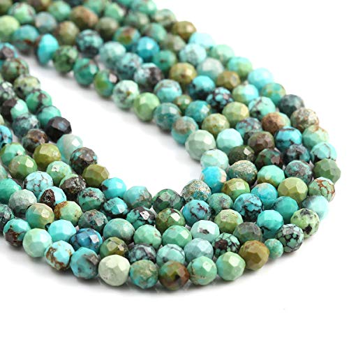 Zotoone African Turquois Beads, Natural Faceted Round Genuine Gemstone Jewelry DIY Making Loose Beads 2 Strands/Pack Size 2mm - Image 5