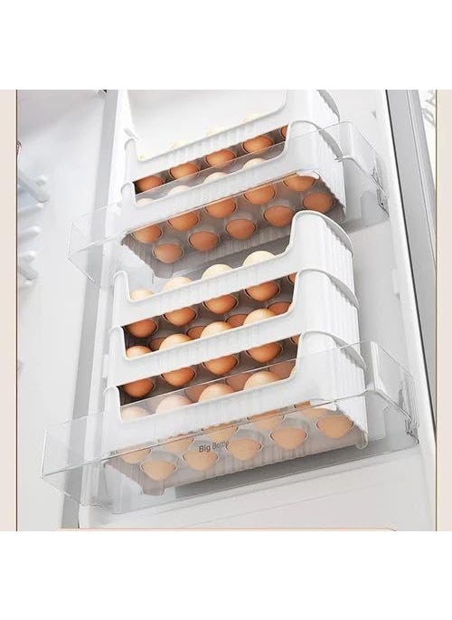 Aspeona Aspeona Set of 3 Egg Storage Container for Refrigerator 3 StackableEgg Organizer Holder for Refrigerator Door Large Capacity Space Saver Egg Tray Holds 30 Eggs Easy to Use  - Image 2