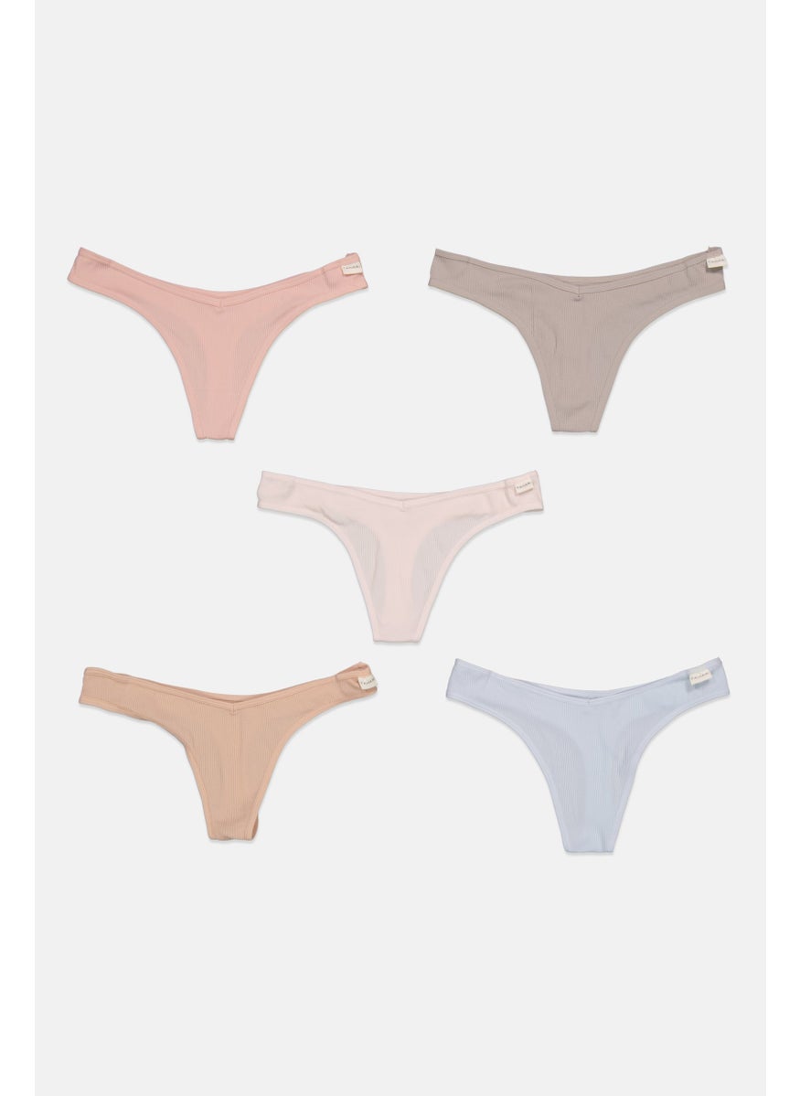 Tahari Women 5 Pack Ribbed Seamless Panty, Light Blue  - Image 1
