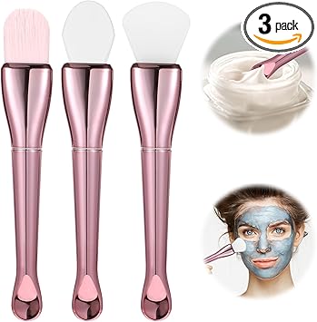 WY LIGHTING LEVEL 3 Pcs Silicone Face Mask Brush Skincare Facial Spa Spatula Beauty Mud Applicator Lotion Cream Brushes for Body Charcoal Mixed Mask Clay Modeling DIY  - Image 1
