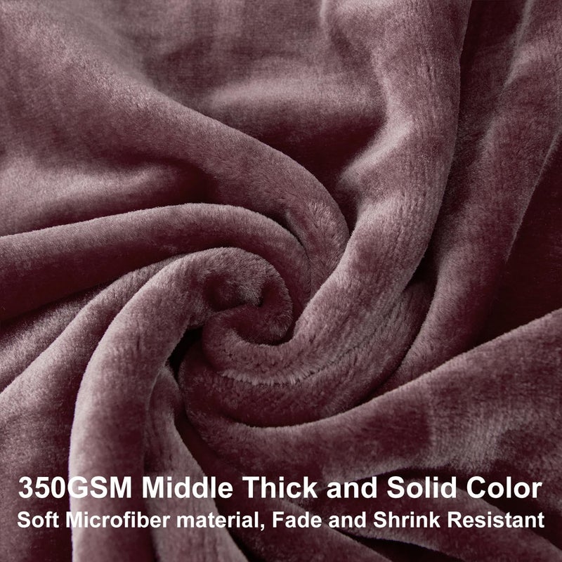 JYK Fleece Plush Blanket 3.5 LB, 1 Ply, Korean Mink Blanket Queen 79" x 91" - Super Soft and Warm, Lightweight and Cozy Fuzzy Solid Color Fleece Blanket for Bed, Brown - Image 4