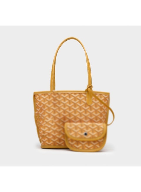 Printed Shopper Small Tote Yellow Pendants Random