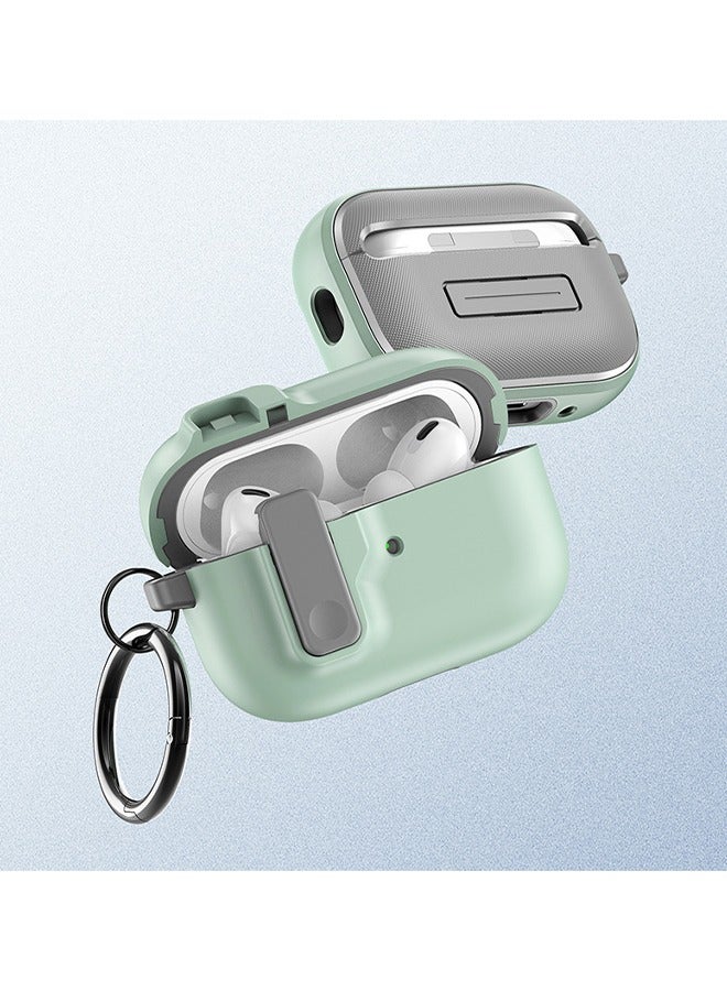 Compatible With AirPods Pro 2 Case With Key Clip, Full Body Rugged Shock And Drop Protection Headphone Cover (Mint Green) - Image 4