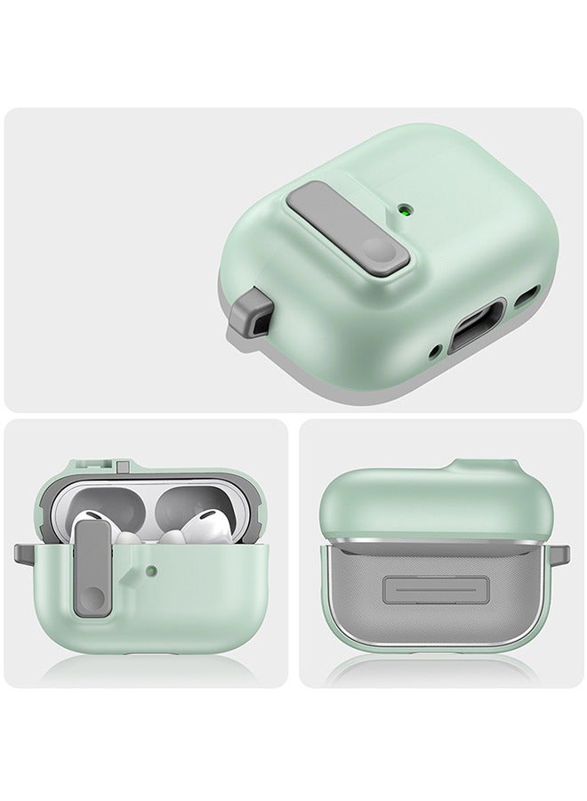 Compatible With AirPods Pro 2 Case With Key Clip, Full Body Rugged Shock And Drop Protection Headphone Cover (Mint Green) - Image 3