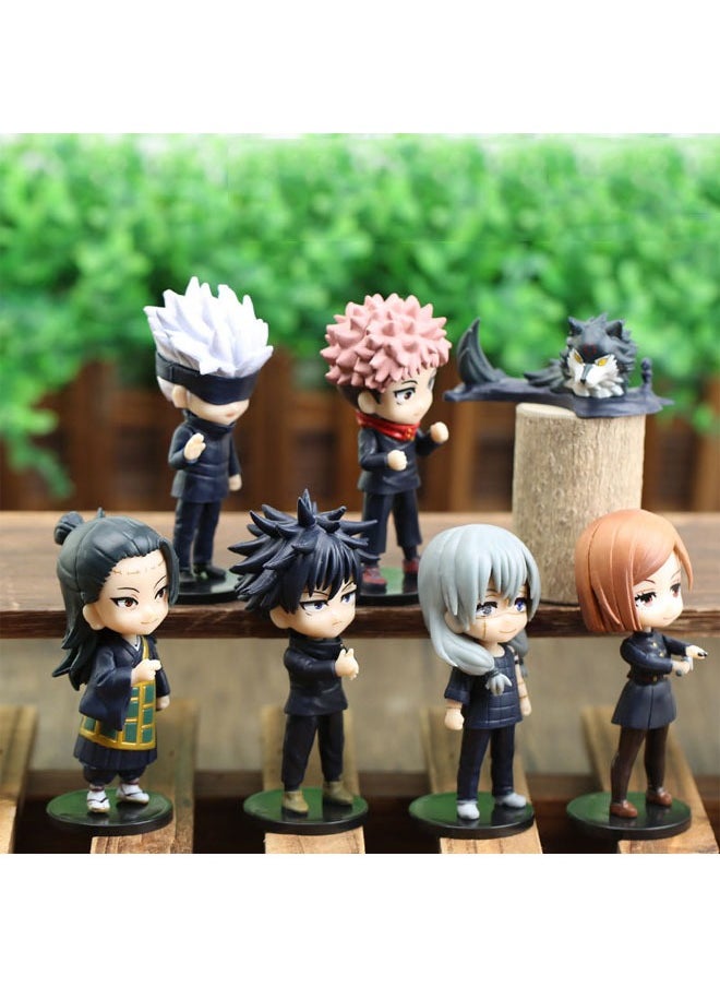 General - 7-piece Jujutsu Kaisen cake decoration ornaments, Xia Youjie Gojo Satoru Knotweed Yuhito anime handiwork - Image 1