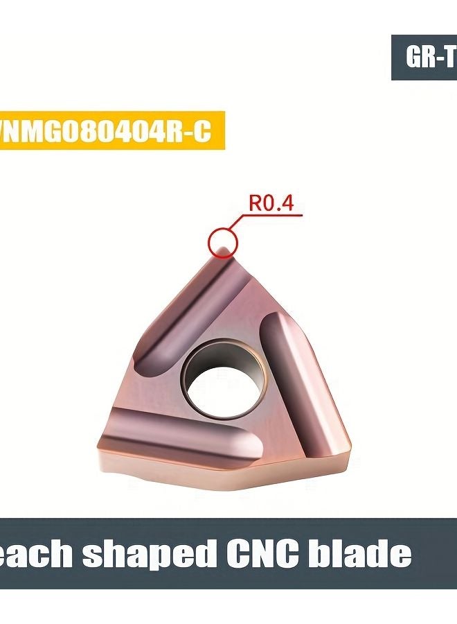 WNMG080404L C Solid Carbide Tipped Steel Blade 10 PCS Peach Shaped CNC Machining Inserts - Image 4