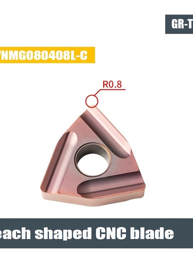 WNMG080404L C Solid Carbide Tipped Steel Blade 10 PCS Peach Shaped CNC Machining Inserts - Image 5