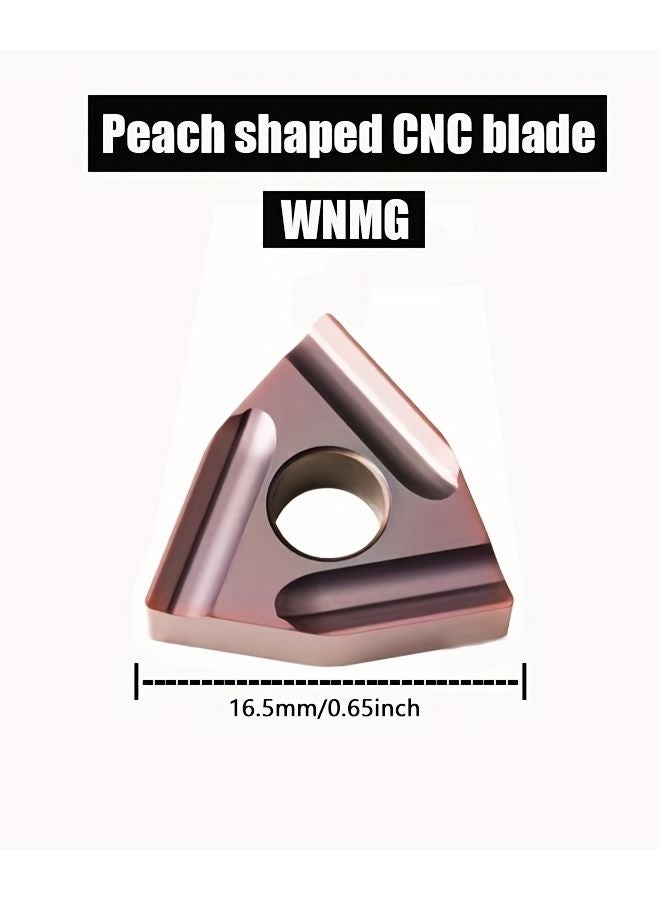 WNMG080404L C Solid Carbide Tipped Steel Blade 10 PCS Peach Shaped CNC Machining Inserts - Image 3