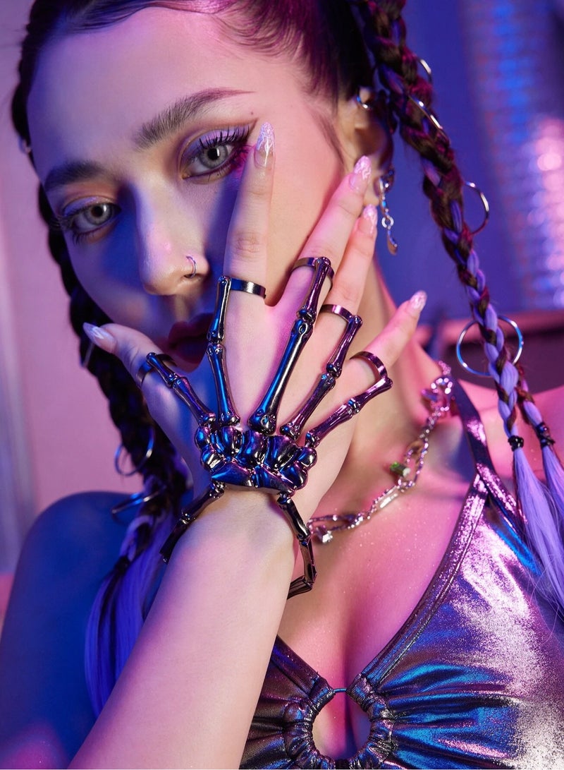 amazing.EGP Halloween Horror Hand Finger Bone Punk Bracelet for Women Men Kids Chic Unique Jewelry Accessories Prom Party  - Image 3