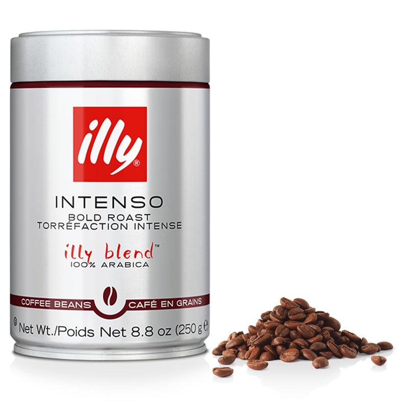 Illy Intenso Whole Bean Coffee, Dark Roast, Intense, Robust And Full Flavored With Notes Of Deep Cocoa, 100% Arabica Coffee, No Preservatives, 8.8 Ounce (Pack Of 1) - Image 1