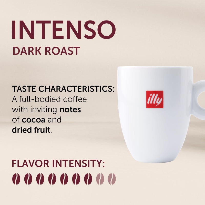 Illy Intenso Whole Bean Coffee, Dark Roast, Intense, Robust And Full Flavored With Notes Of Deep Cocoa, 100% Arabica Coffee, No Preservatives, 8.8 Ounce (Pack Of 1) - Image 2