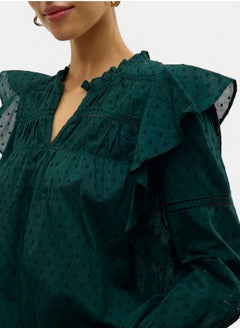 VERO MODA Vmtrine Ls Frill Top Wvn Sb1 Exp  - Image 4