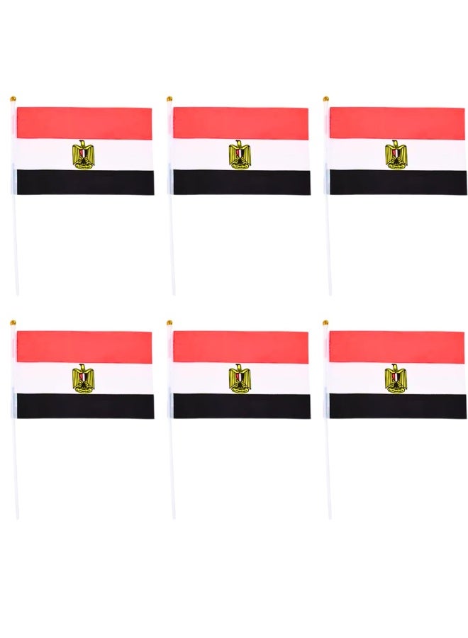 Handheld Egyptian flags for festivals, the World Cup, and National Day events. Double-sided design for parties, celebrations, and decorations. Medium size 32cm x 20cm, 12 pieces. - Image 3