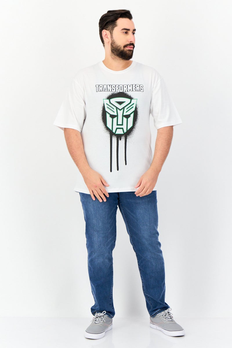 TRANSFORMERS Men Crew Neck Short Sleeves Graphic Print T-Shirt, White - Image 2