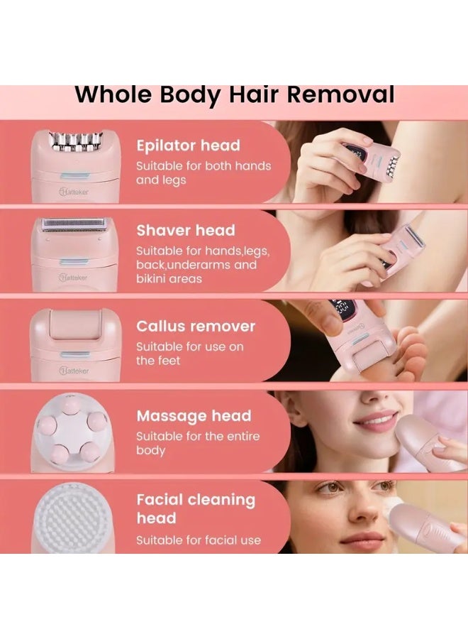 Hatteker 5-In-1 Electric Hair Trimmer for Women Suitable for Underarms And Legs - Professional Epilator - Image 2