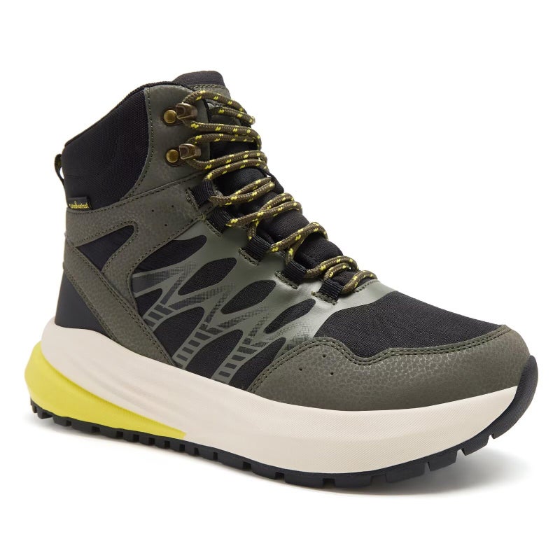OrthoComfoot Men's Orthopedic Wide Trail Boots: Comfortable Hammer Toes Plantar Fasciitis Arch Support Trekking Ankle Boots, Flat Feet Outdoor Training Workout Climbing Slip Resistant Walking Shoes Green Size 13 - Image 1