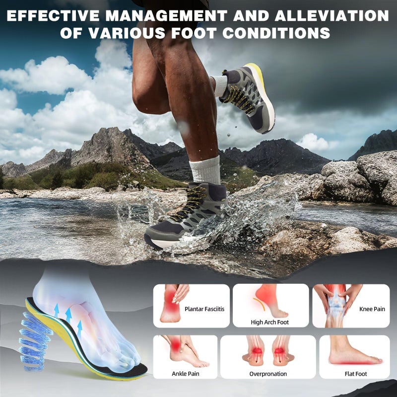 OrthoComfoot Men's Orthopedic Wide Trail Boots: Comfortable Hammer Toes Plantar Fasciitis Arch Support Trekking Ankle Boots, Flat Feet Outdoor Training Workout Climbing Slip Resistant Walking Shoes Green Size 13 - Image 3