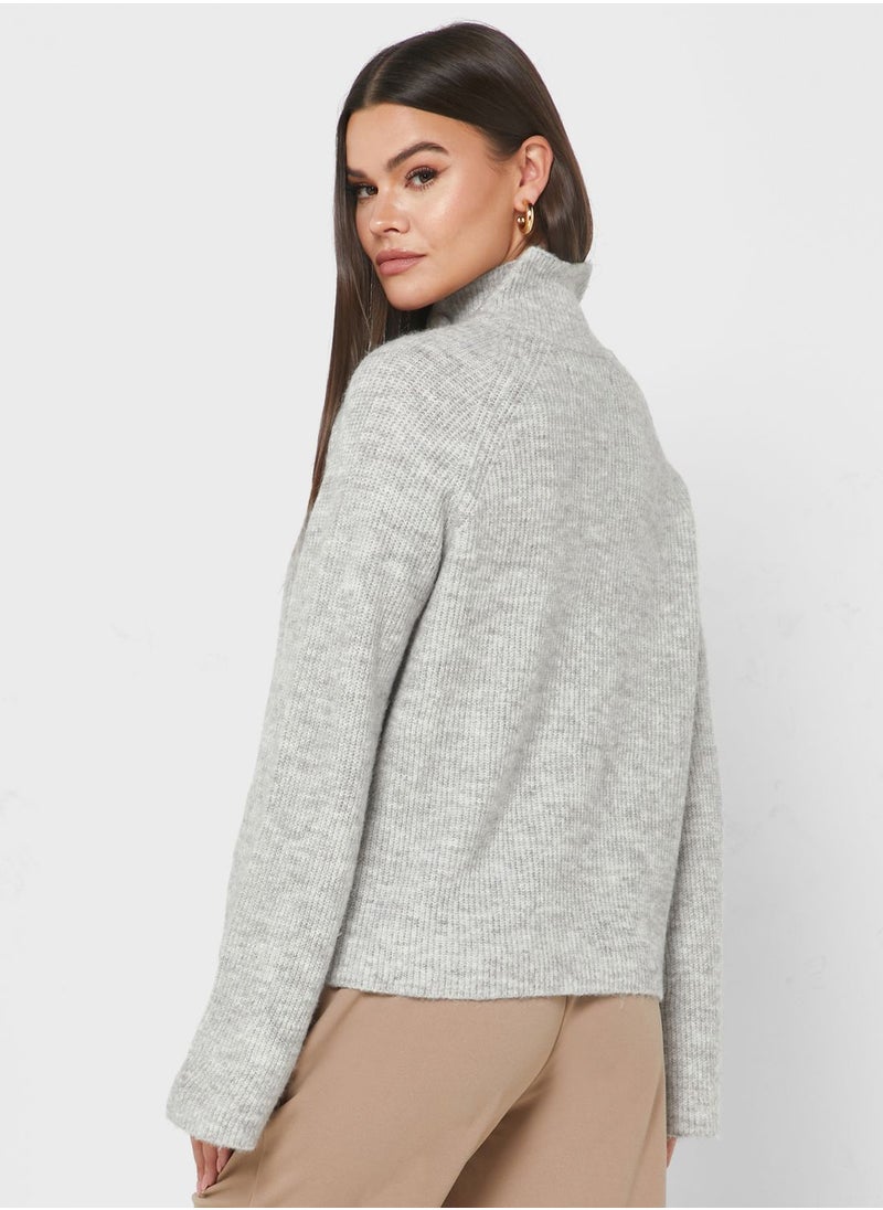VERO MODA - High Neck Button Detail Sweater - Image 1