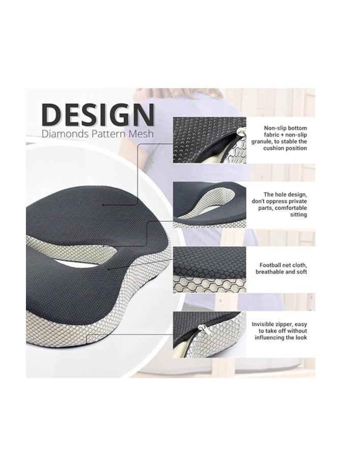 general Seat Cushions for Office Chairs, Memory Foam Car Seat Cushion, Office Chair Cushion, Ergonomic Donut Pillow for Desk, Car and Gaming, Back Pain Relief and Support - Image 2