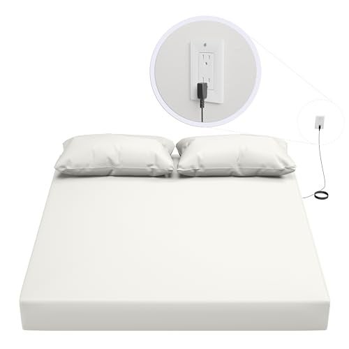 Hooga Grounding Sheet Twin Size Organic Fitted Grounded Sheet Earth Connected Bedding 75x39x15 Pure Silver Fiber and Cotton Grounding Cord Included Off White - Image 1