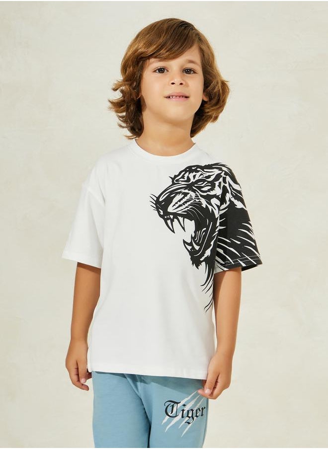 Styli Tiger Graphic Print T-Shirt & Joggers Set  - Image 2