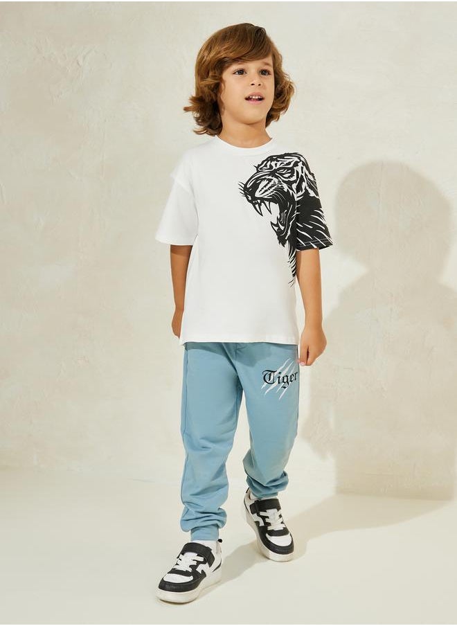 Styli Tiger Graphic Print T-Shirt & Joggers Set  - Image 1