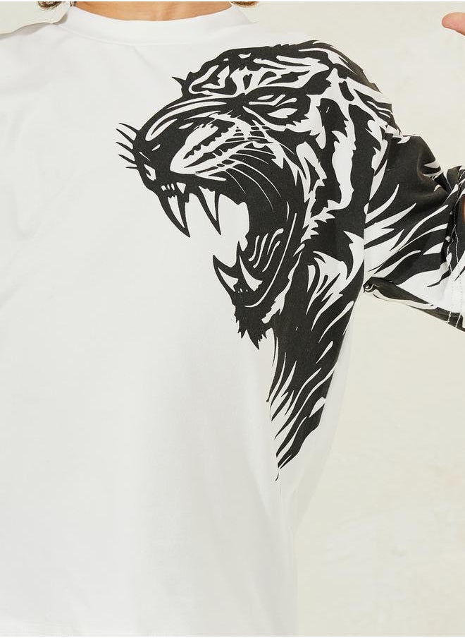 Styli Tiger Graphic Print T-Shirt & Joggers Set  - Image 3