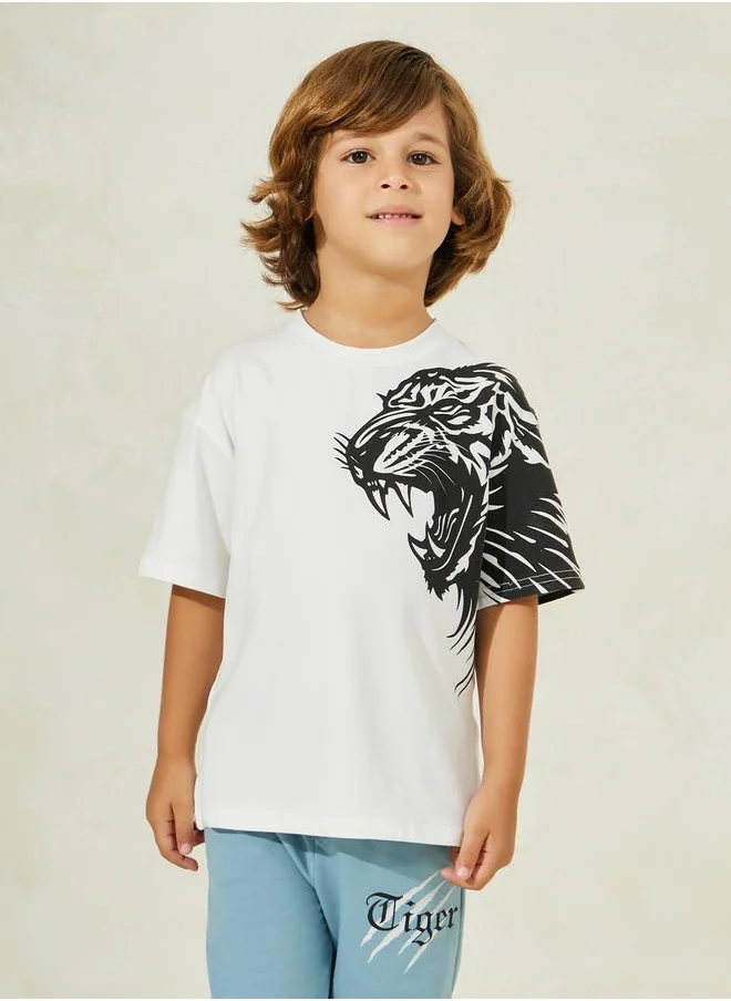 Styli Tiger Graphic Print T-Shirt & Joggers Set