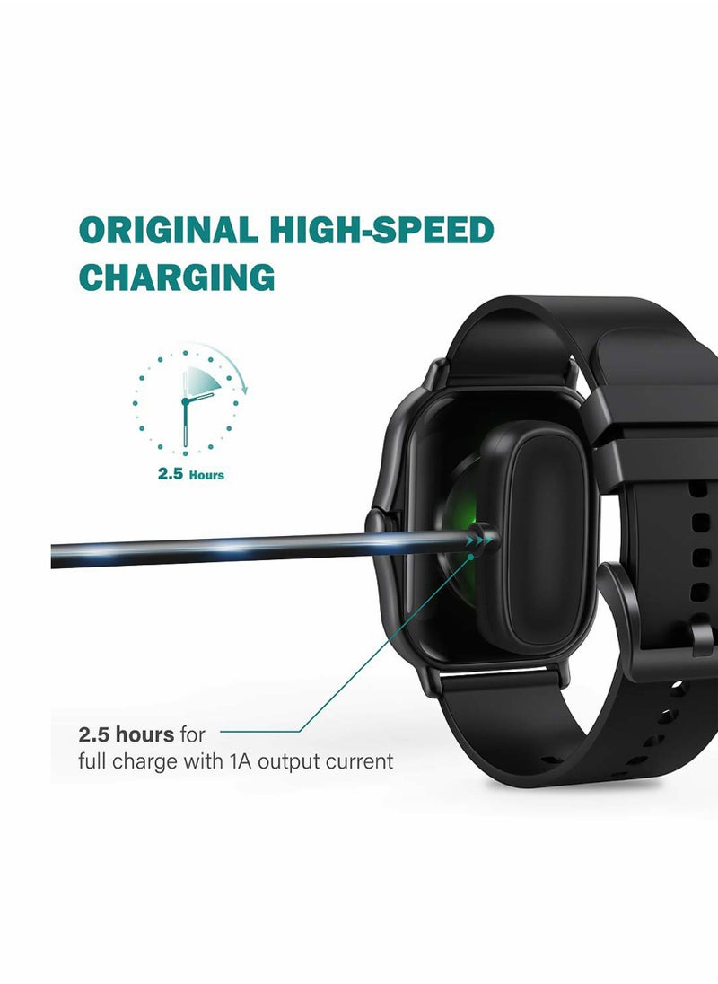 SYOSI - Usb  Watch Charging Cable For Amazfit GTR etc Smart Watch Black - Image 1