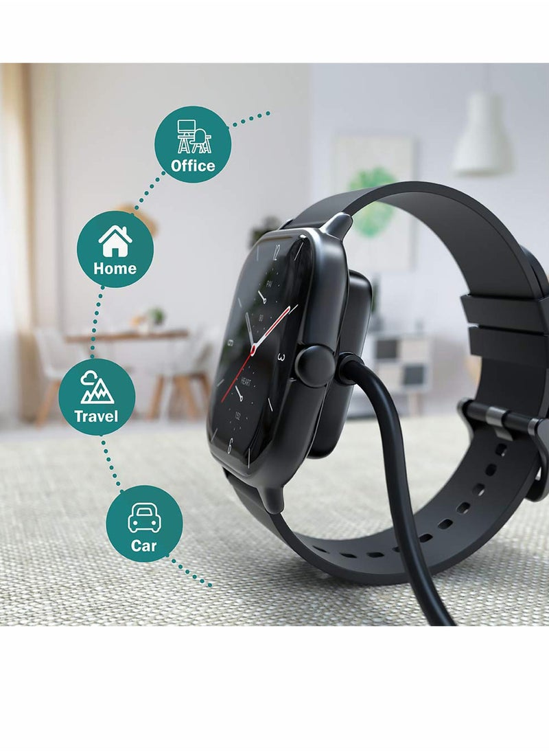 SYOSI - Usb  Watch Charging Cable For Amazfit GTR etc Smart Watch Black - Image 1