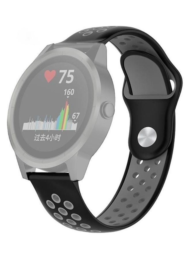 NIBEMINENT Two-Colours Replacement Wrist Strap Watchband For Garmin Vivoactive3 Black/Yellow - Image 3