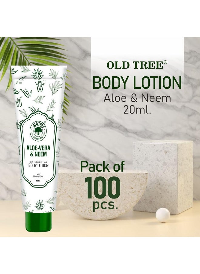 أولد تري أنابيب مستحضرات التجميل المرطبة من شجرة الألوة والنيم من Old Tree سعة 20 مل - (عبوة من 100 قطعة) | مجموعة مستحضرات تجميل فندقية بحجم السفر لغرف الفنادق وبيوت الضيافة | وسائل الراحة والإكسسوارات الخاصة بالفنادق  - Image 2
